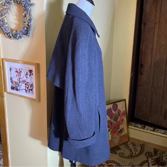 MACKINTOSH Size 2X Blie 100% Wool 3/4 Coat Women England Made Twist Button NWT - Picture 5 of 16